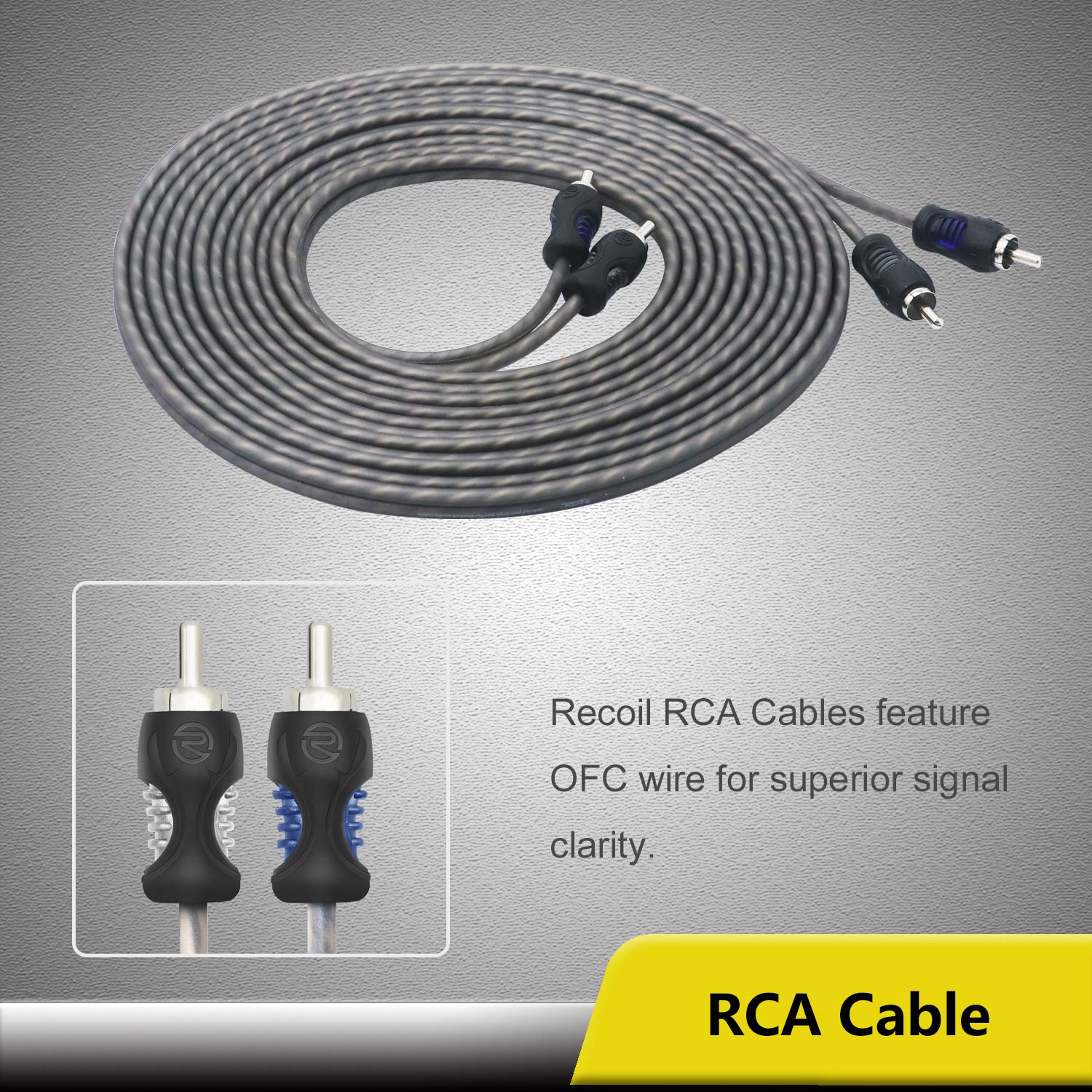 RECOIL RCK0 True 1/0 Gauge Complete CCA Amplifier Wiring Kits with OFC RCA Cable