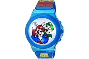 Accutime Kids Nintendo Super Mario Kart Luigi Bowser Digital LCD Quartz Wrist Watch, Cool Inexpensive Gift & Party Favor for Toddlers, Boys, Girls, Adults All Ages