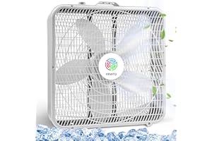 YRWTO 20 Inch Box Fan, Three Speeds, Strong Wind, Quiet Operation for Home, Bedroom, Office, and Outdoor