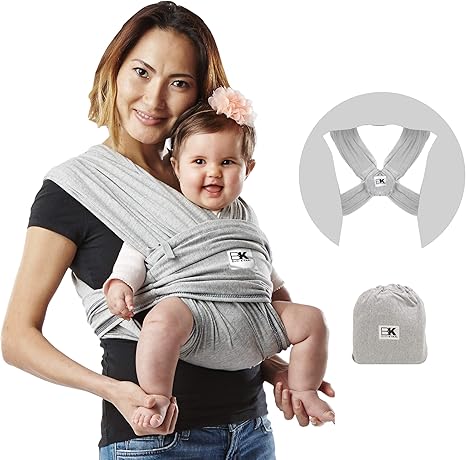 Baby K Tan - Fular Portabebés 100% Algodón (talla S, Color Gris): Amazon.es: Bebé