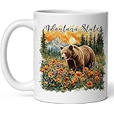 Montana State Ceramic Coffee Mug 11oz Treasure State – Tea Coffee Mug with Comfortable Grip – Unique Travel Gift Cup for Office or Home – Vibrant Long-Lasting Print ID44991