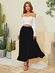 NASHALYLY Women's Chiffon Elastic High Waist