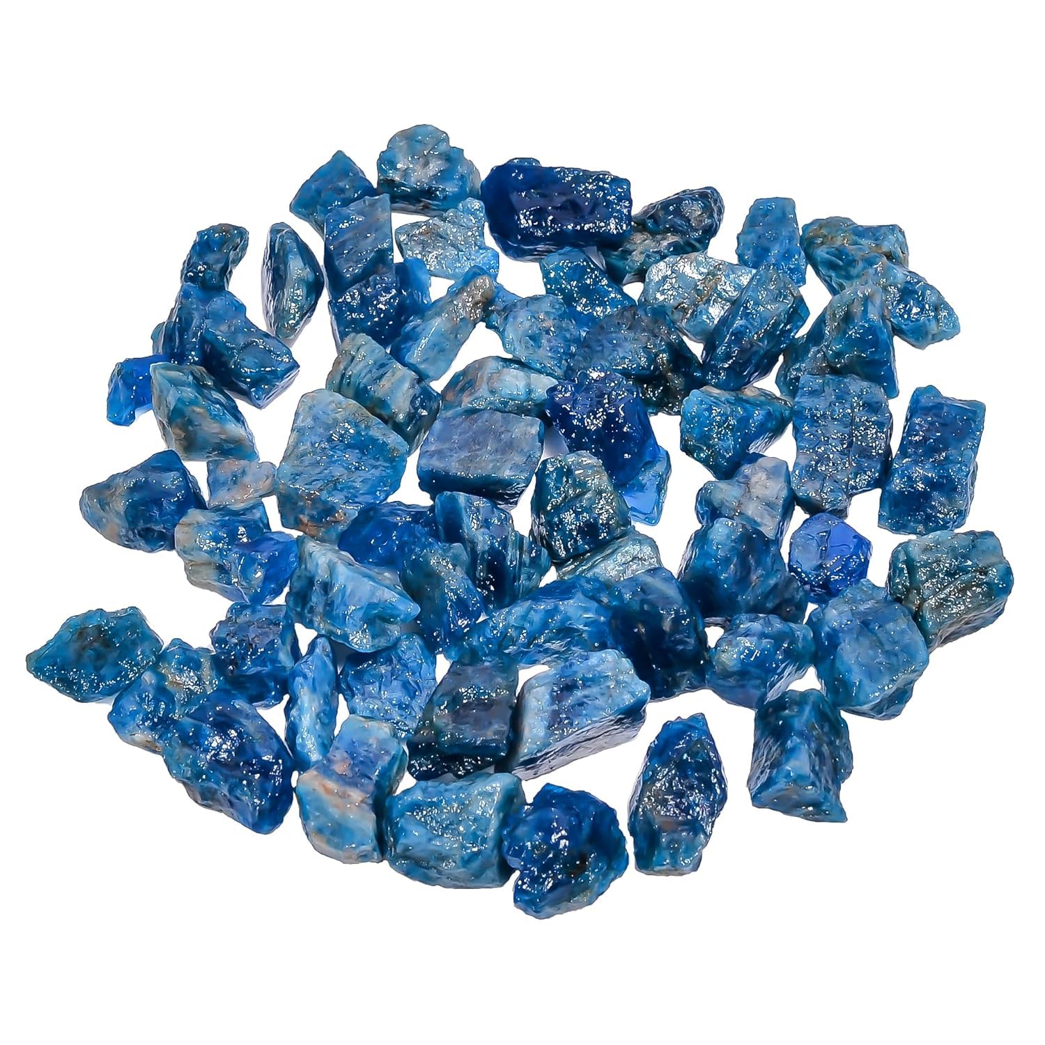 GEMKORA (250 carats) Raw Neon Blue Apatite Rough