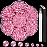 Nail Art Flat Back Half Round Pearl Kits 17, 1 Box