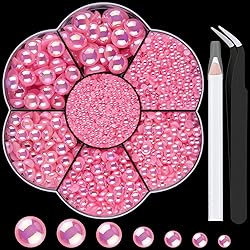 Nail Art Flat Back Half Round Pearl Kits 17, 1 Box