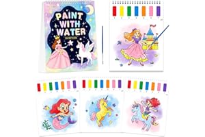 SOCOLER Paint with Water Coloring Books for Kids,Unicorn Theme Mess Free Watercolor Painting Papers Sets for Toddlers,Water Color Paint Kit,Art Craft Birthday Gift for Ages 1-3, 4-8