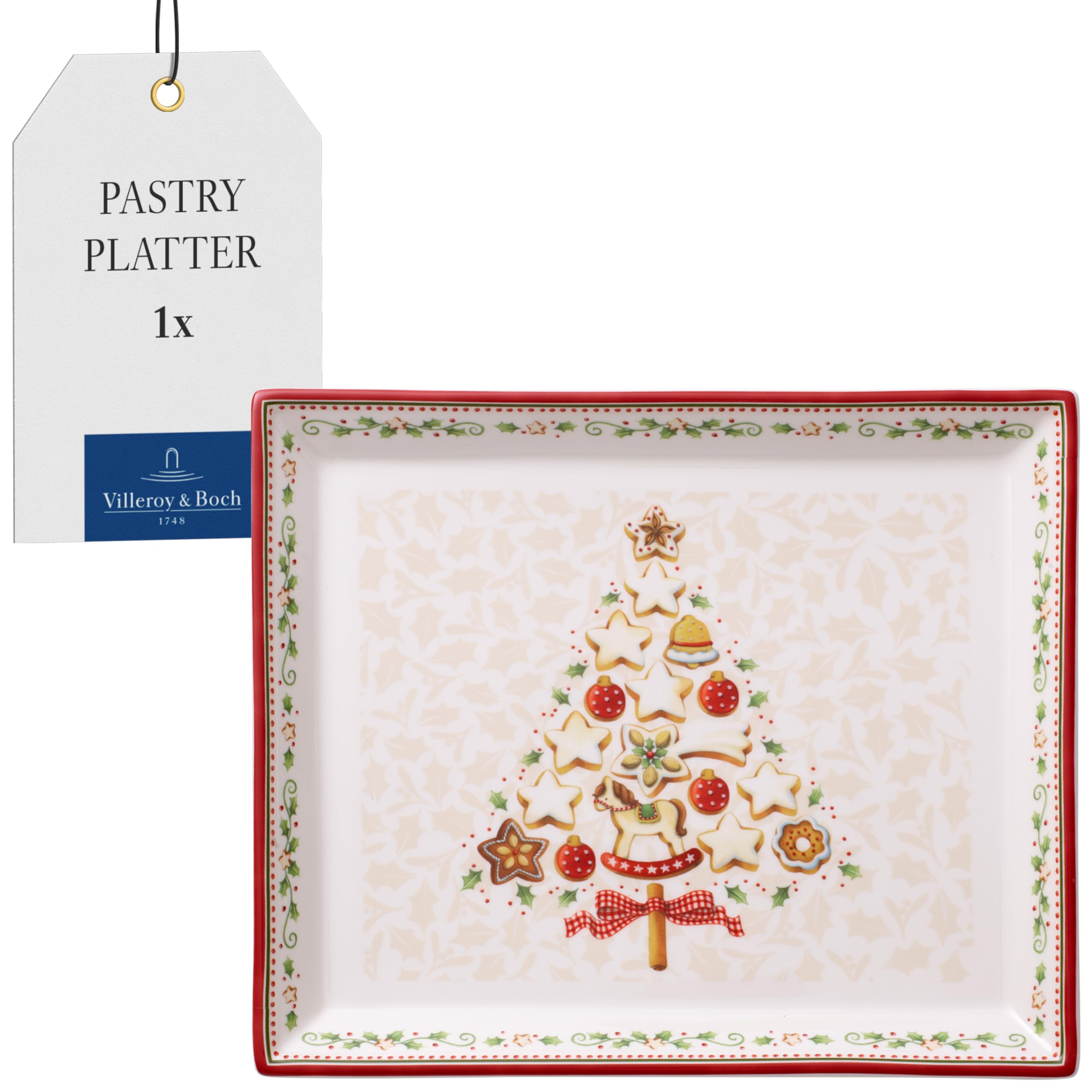 Villeroy & Boch 14-8612-2856 Cake Platter, Porcelain, Multi-colour, 27 x 22,5 x 5 cm, Pastry plate (small)