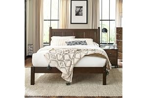 Grain Wood Furniture Shaker Solid Wood Panel Platform Bed, Queen Size, Expresso