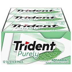 Trident Purely Spearmint Sugar-Free Chewing Gum, 12