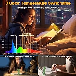HIONXMGA Book Reading Light,Silent Touch Book Lamp