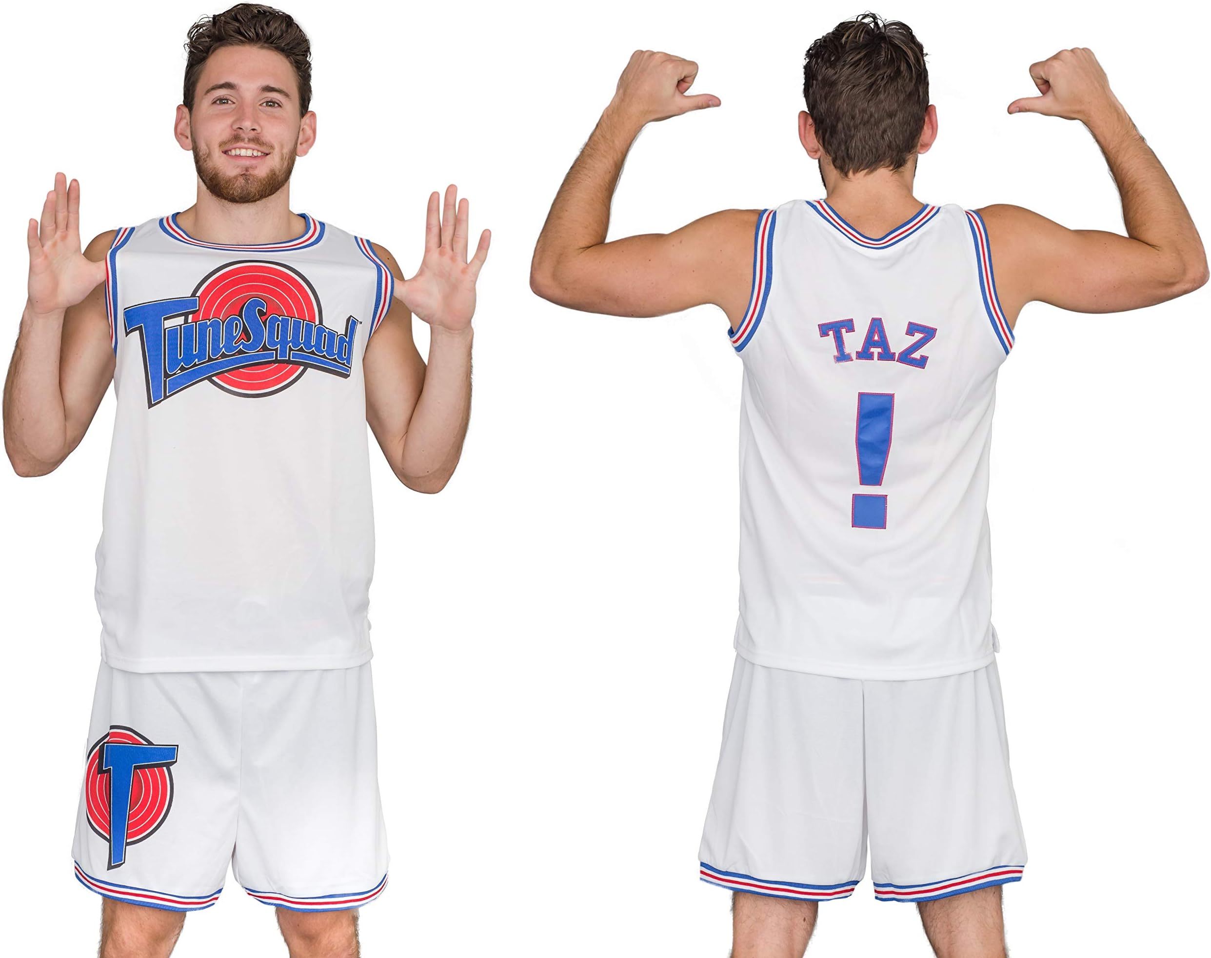 Freeze Space Jam Tune Squad Logo TAZ #! White Basketball Jersey