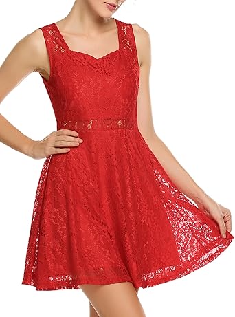 red lace wrap dress