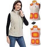 Zylyva Heated Vest Women with 18400mAh 7.4V Battery，Fuzzy Fleece Warming Vest with Pockets, Washable Electric Vests