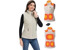 Heated Vest Women with 18400mAh 7.4V Battery - Sherpa Fleece Electric Warming Vest for Gifts，Machine Washable