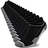 COOVAN Mens Cotton Ankle Athletic Socks 8 Pack Cushiond Breathable Low Cut Anti-Blister Tab Sport Sock 8 Pairs