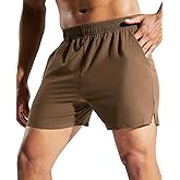 MIER Men's 5 Inch Running Athletic Shorts with Pockets Quick Dry Lightweight Gym Workout Shorts, Elastic Waist