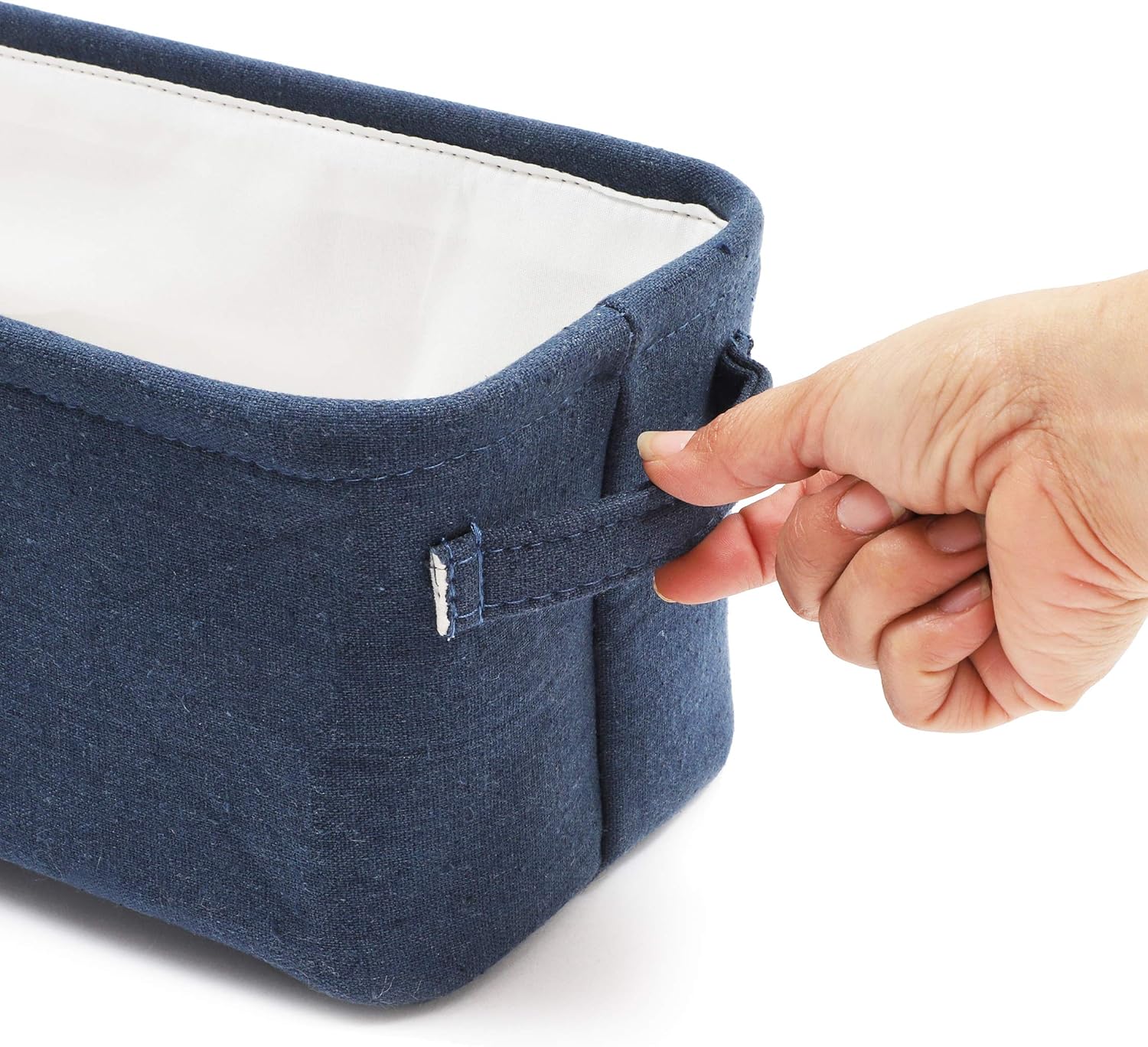 Juvale Dark Blue Fabric Storage Bin for Home and Bathroom (16 x 6 x 5.5 Inches): Home & Kitchen