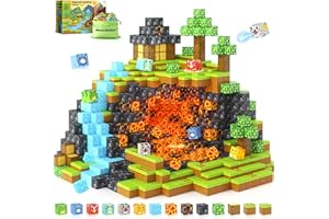 MATCHTILES Magnetic Blocks Toys, Build Mine Magnet World Dinosaurs Set, Magnetic Tiles Building for Boys & Girls Kids Ages 3-5 5-7, STEM Montessori Sensory Toys for Toddlers Gifts for 3+ Years Old