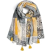 QIUTIMIY Lightweight Scarves Floral Cotton Scarf for Women Fashion Shawl Wraps Thin Fall Winter Neck Scarves