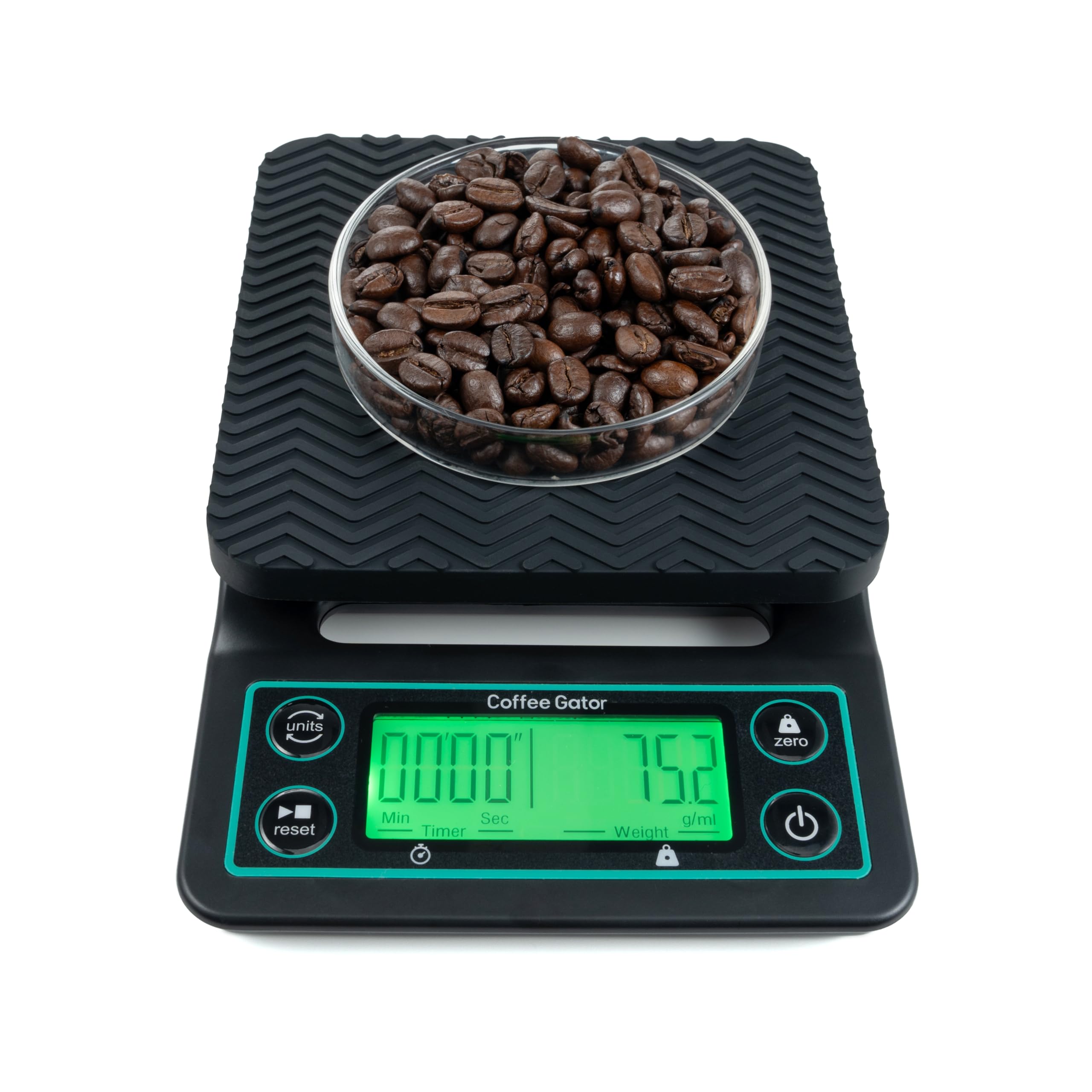Coffee Gator Digital Coffee Scale with Timer – Waterproof & Anti-Slip Kitchen Weighing Scale, 3 KG/ 0.1 g High Precision, Large LCD Display, Tare Function