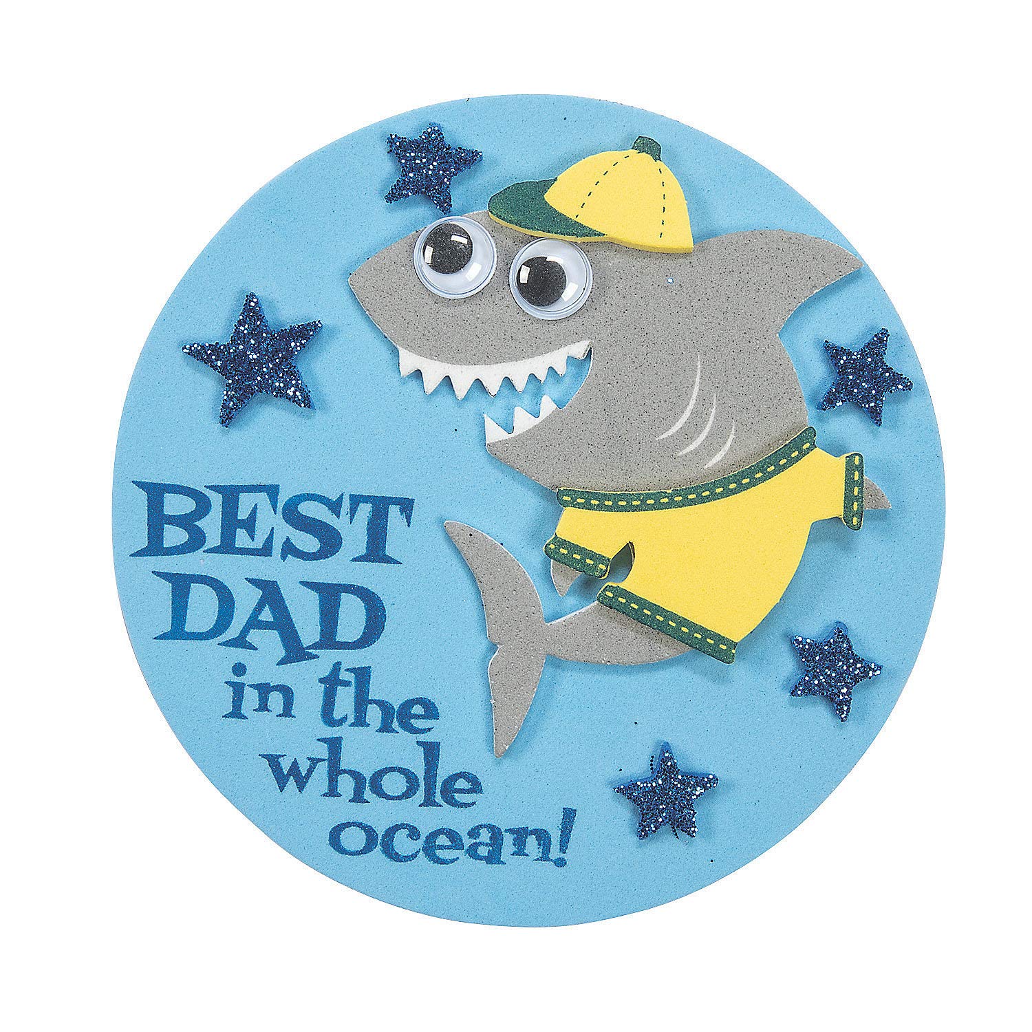 Photo 1 of Fun Express Father’s Day Shark Foam Magnet Craft Kit - Creative Craft for Kids to Make Personalized Gifts - Fun Father’s Day Home Activity for Kids & Family - Perfect for Celebrations - 12 Pieces
