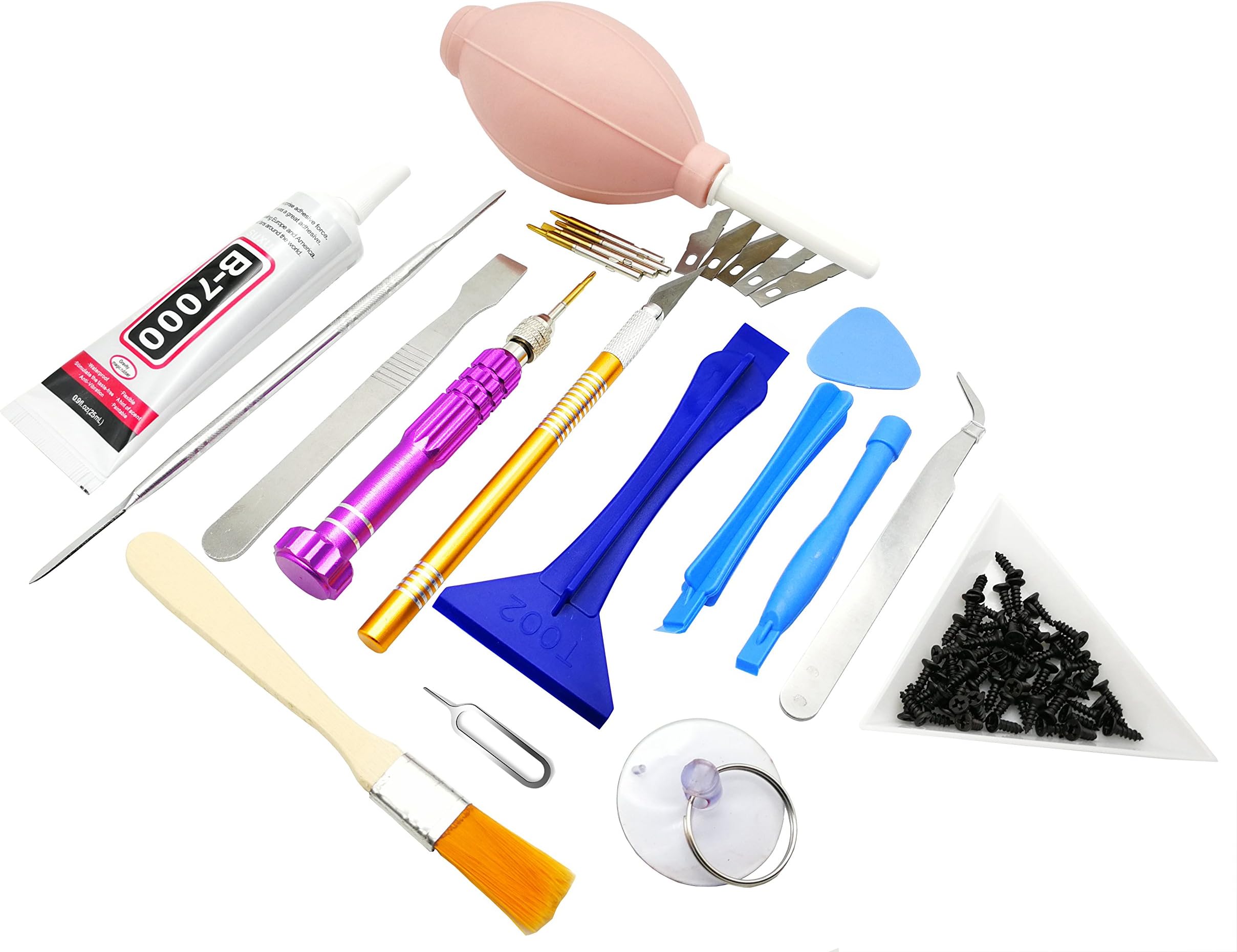 Fine commodities 15 Pcs Repair All the Mobile Phone Kit,Professional Opening Pry Tools Kit with Screwdriver Repair Tools Set