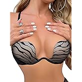 yaoyuery Women's Push Up Bralette Deep V Plunge Padded Low Cut Bras Underwire Balconette Sexy Lace Lingerie Bra