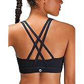 Sports Bras for Women, Criss-Cross Back Padded Medium Support Sports Bra Strappy Medium Impact Workout Yoga Bra
