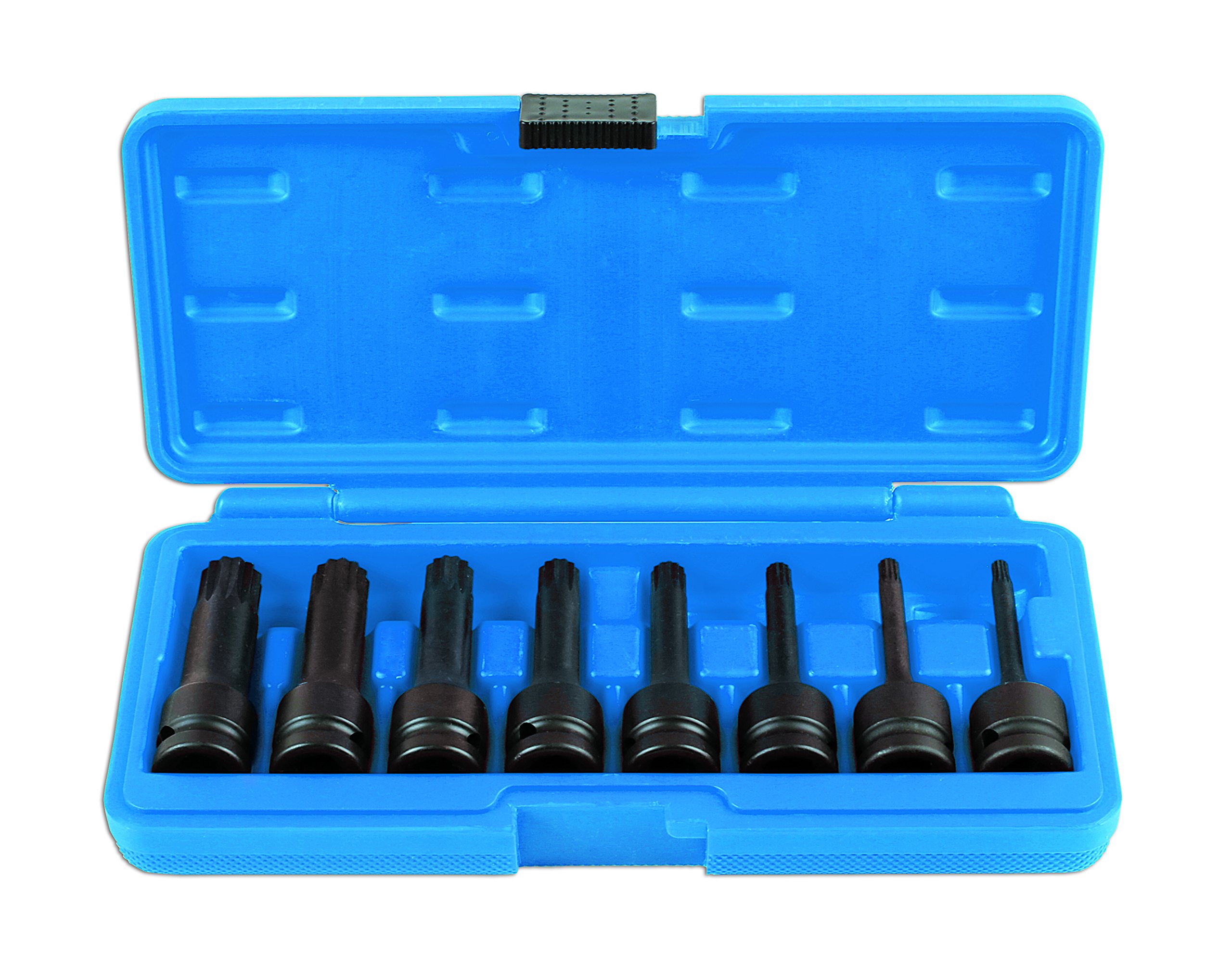 Laser 6749 Long Impact Tamperproof Spline Socket Bit Set 1/2"D 8pc