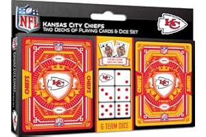 Masterpieces Officially Licensed NFL Kansas City Chiefs 2-Pack Playing cards & Dice set for Adults