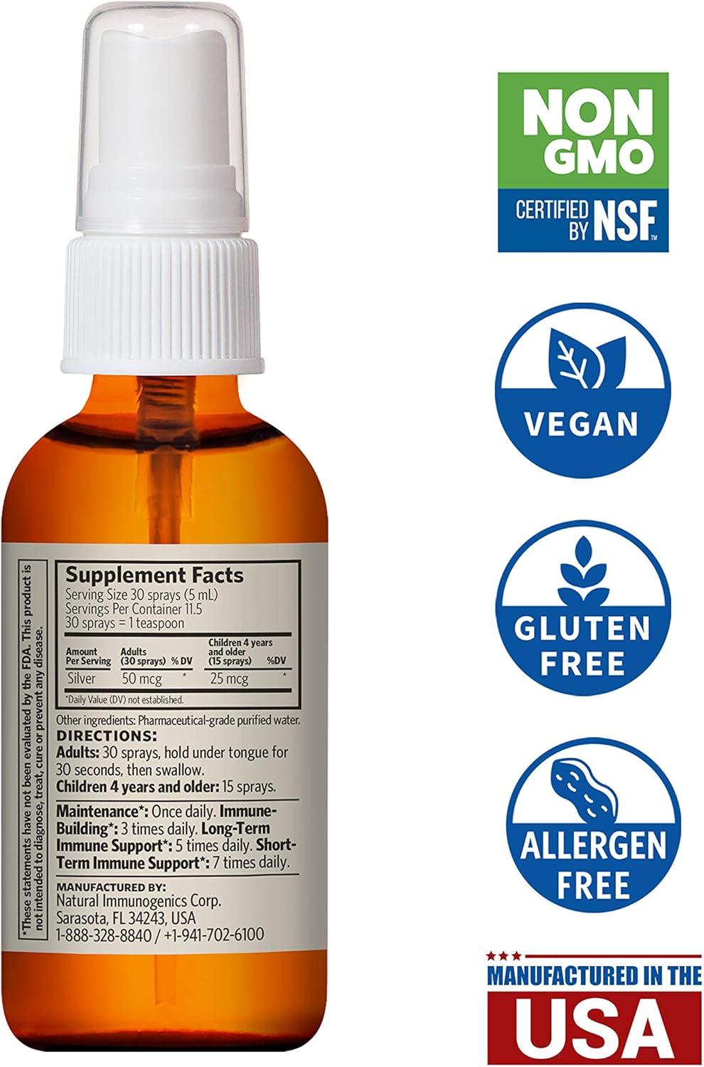 Sovereign Silver Bio-Active Silver Hydrosol for Immune Support - 10 ppm, 2oz (59mL) - Fine Mist Spray: Health & Personal Care
