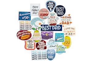 Navy Peony Witty Father's Day Stickers (22 Pieces) - Vibrant, Funny, Waterproof | Unique Dad Stickers for Crafts, Scrapbooks, Water Bottles