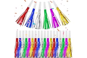 TKYZMS 24 Pack Metallic Fringe Party Blowers - Kids Party Noise Makers,Party Blowers for Kids,Horns & Whistles for Graduations,Weddings,Birthdays,Family Gatherings and Sporting Events