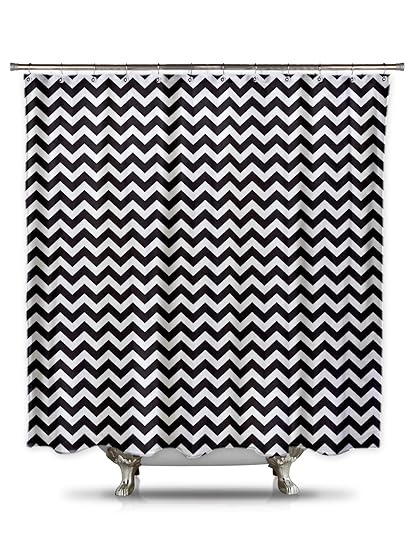 Buy Black And White Chevron Shower Curtain Polyester Fabric