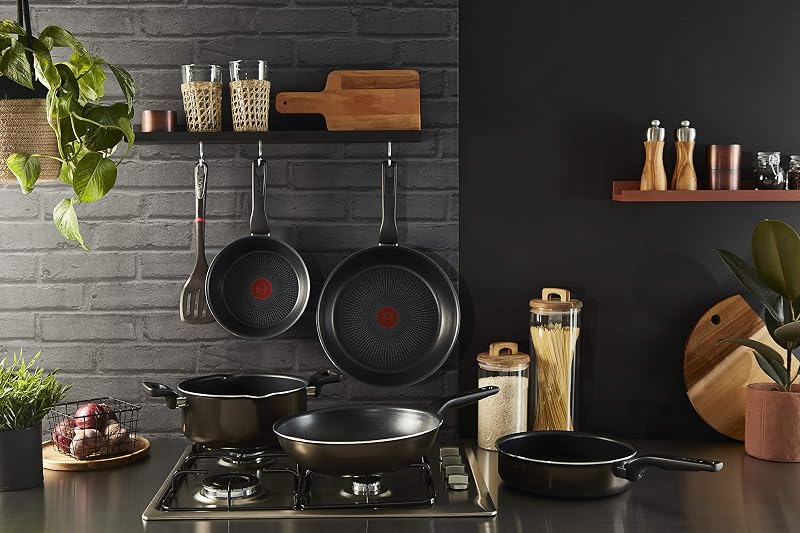 Tefal C38506 XL Force Bratpfanne 28 cm | Antihaftversiegelung | widerstandsfähig | robust | Thermo-Signal | Diffusion Base Pfannenboden | extragroße Form | stabiler Griff | Schwarz