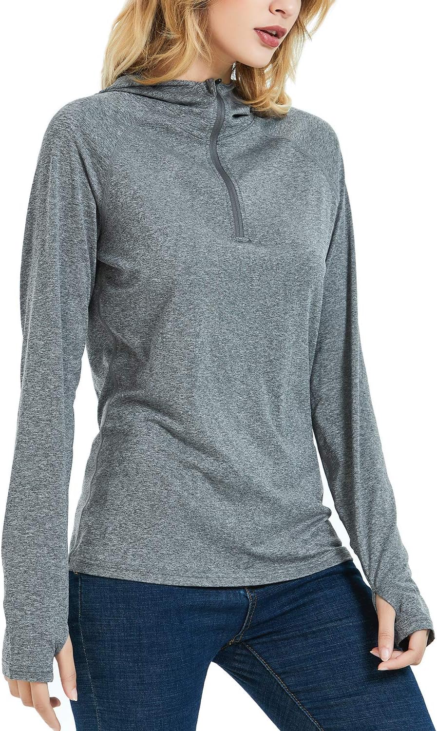 Safort Women's UPF 50+ Sun Protection Hoodie Long Sleeve T-Shirt for Running, Fishing, Hiking