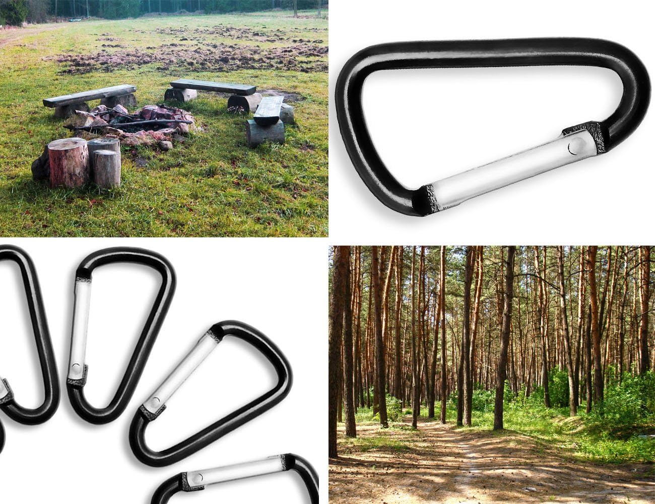 Outdoor Saxx®, 20 x Aluminium Mini Carabiner, Carabiner Hook for Attaching Gear to Backpack Belt, Tent, Canoe, Key Pendant - Image 4