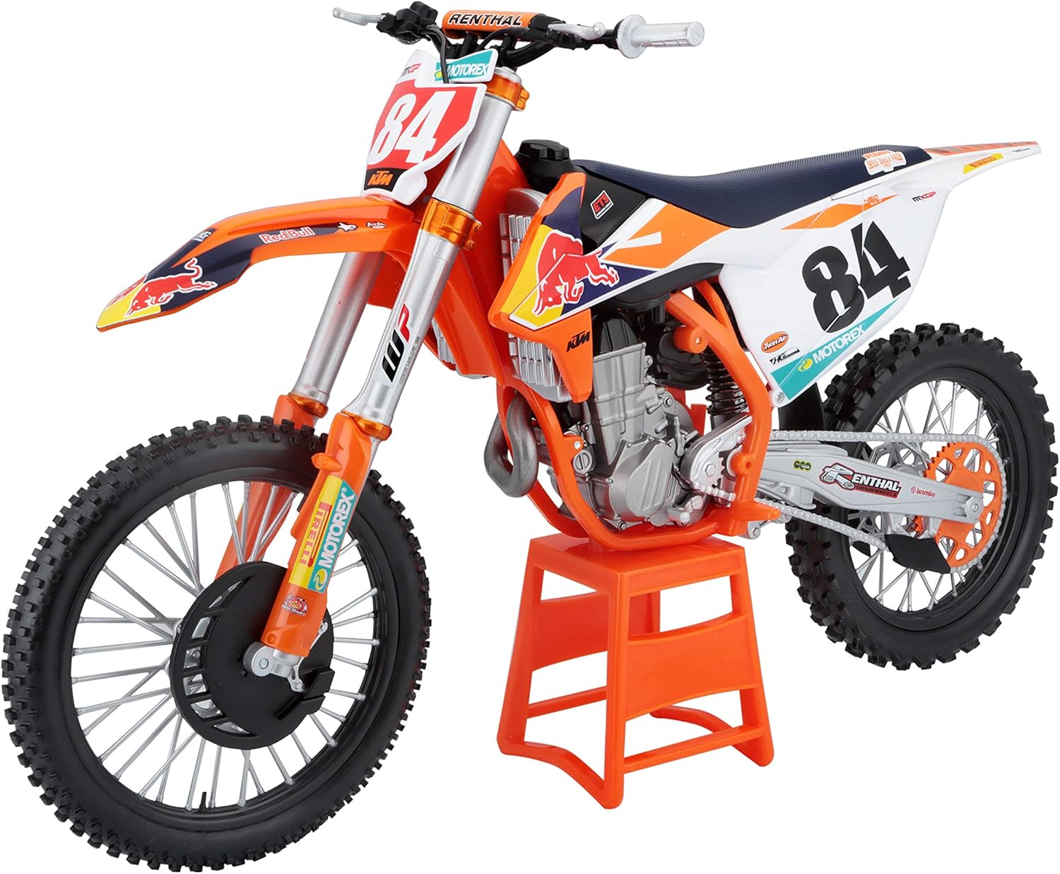 Bburago Red Bull KTM Supercross SX450 Jeffrey Herlings, 1:6 Scale, Detailed Diecast Model, Working Suspension - Image 4