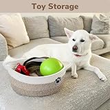TIMEYARD Dog Toy Basket Small Woven Storage Nursery 30x20x13 cm Mixed-Brown view 2