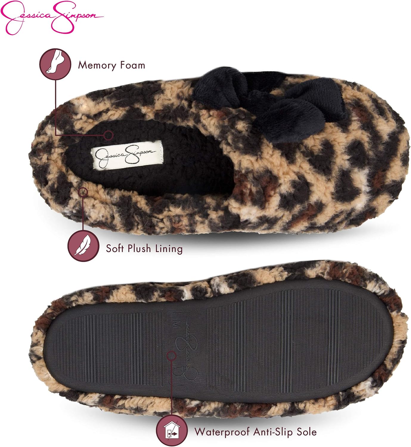  | Jessica Simpson Women's Plush Marshmallow Slide on House Slipper Clog with Memory Foam | Slippers