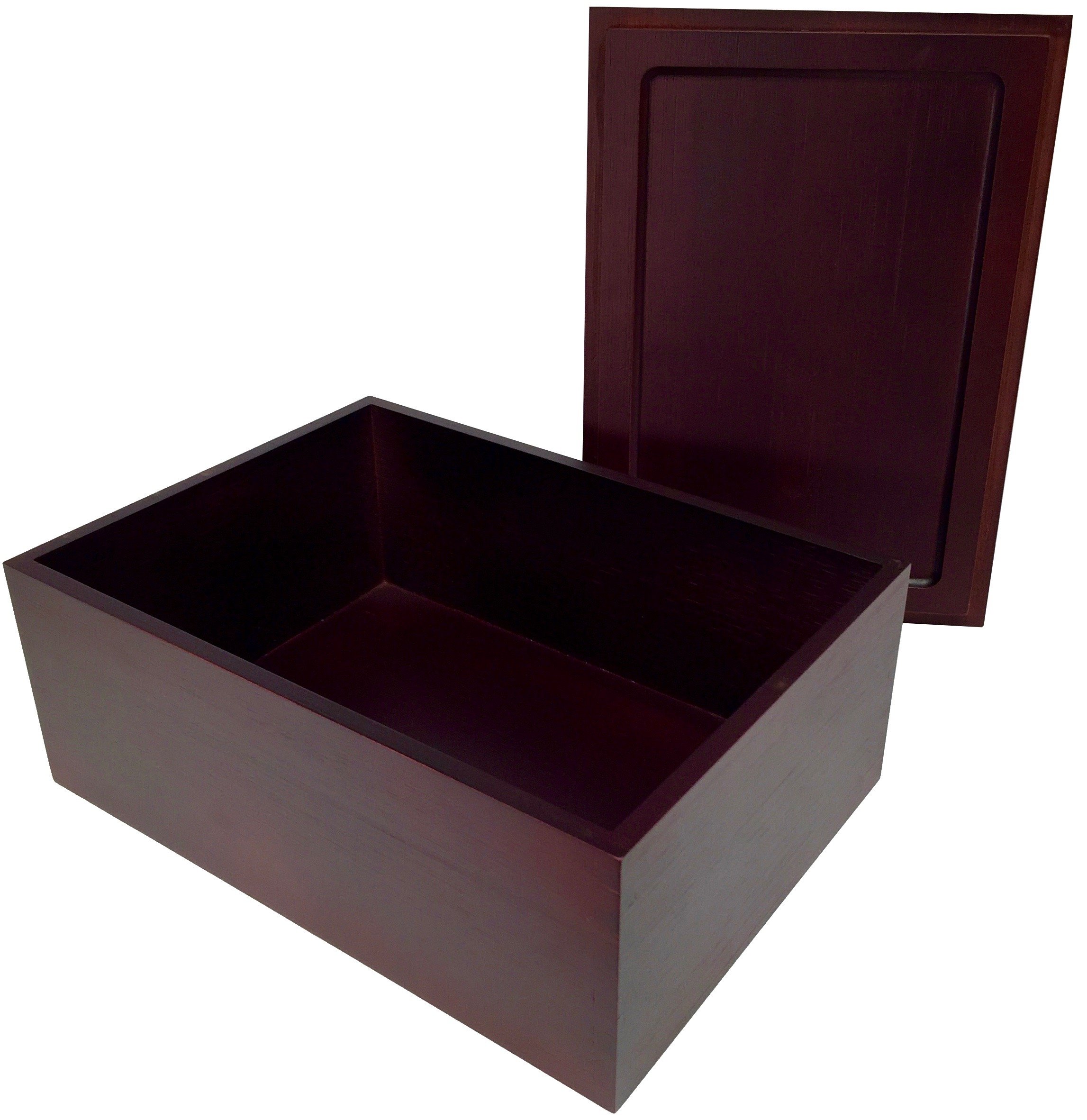 Wood Stash Box with Rolling Tray Large Wood Stash Box w/Storage Dark Brown eBay