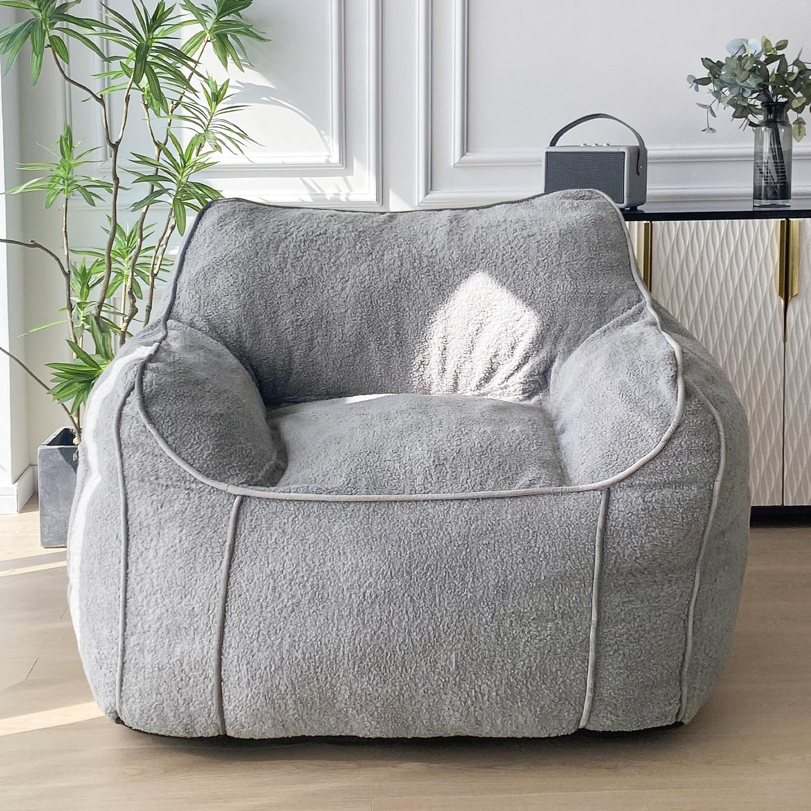 MAXYOYO Giant Bean Bag Chair for Adults, Large Stuffed Bean Bag Couch ...