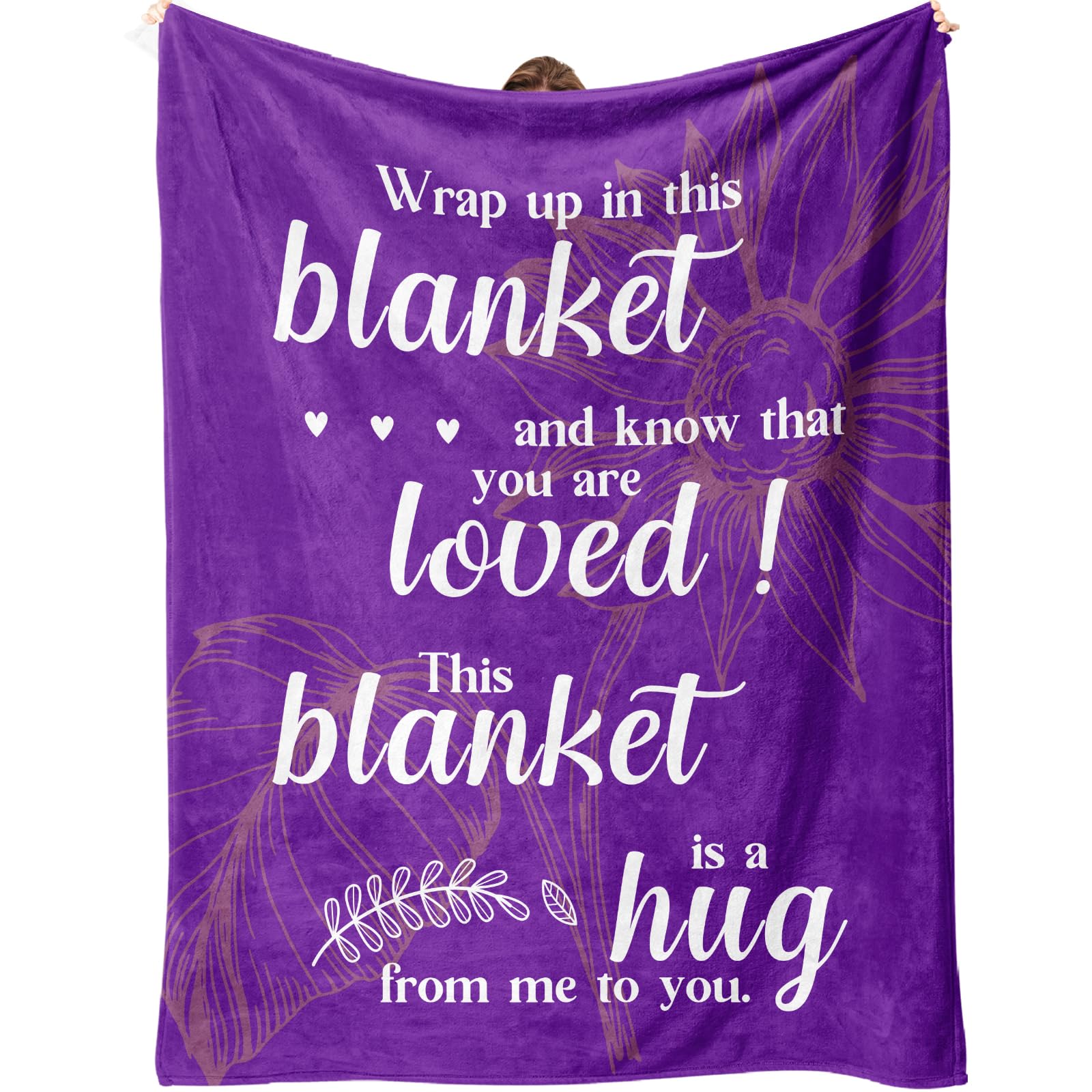 SECOGM Get Well Soon Gifts, Cancer Care Gifts for Women/Men, Inspirational Gifts for Women, Encouragement Healing/After Surgery/Thinking of You Gifts, Hug Blanket 60"x50"(Purple)… B0D896RW52