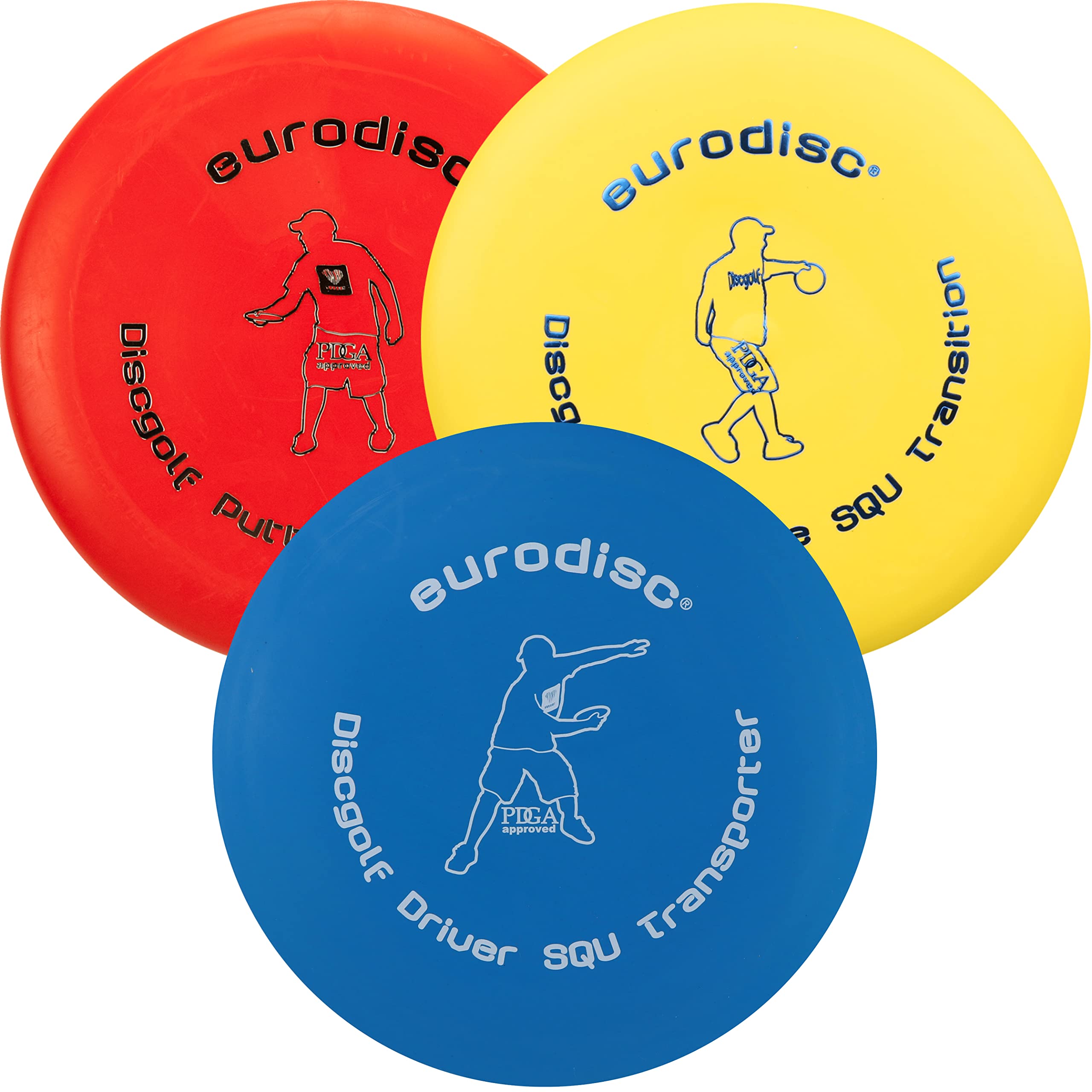 New Games - Frisbeesport Eurodisc Disc Golf starterset SQU II Putter Midrange Driver PDGA approved