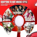 Flexzion 8 Inch Wooden Round Tambourine with 8 Jingles Red Handheld view 9