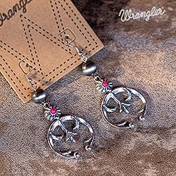 Wrangler Western Earrings Concho Dangling Retro