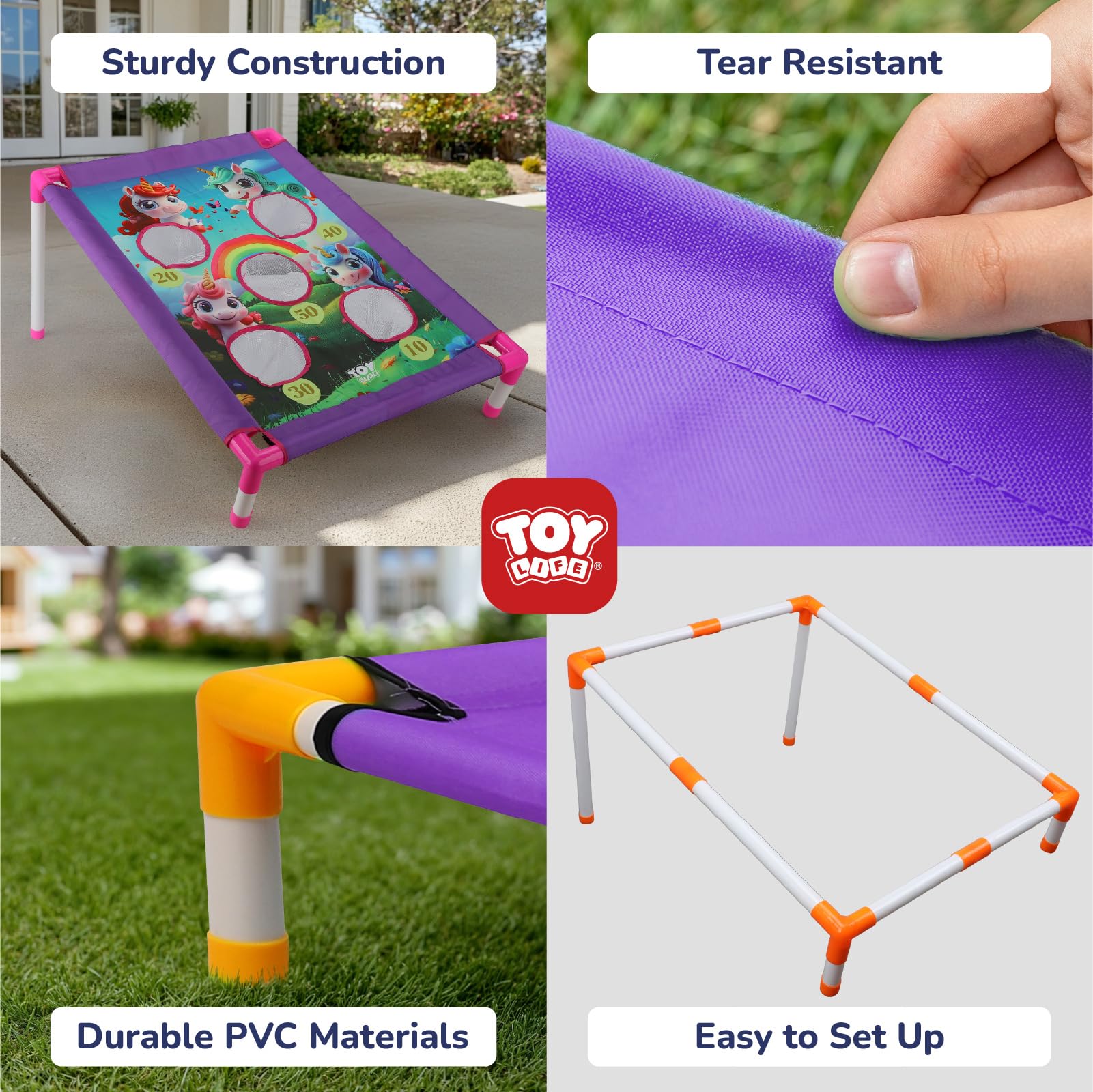 TOY Life Bean Bag Toss Game, Carnival Party Games, Cornhole Set for Kids Outdoor Games, Outside Toys for Kids Ages 4-8, Yard Outdoor Toys for Toddlers 3-5, Gifts for 3 4 5 6 7 Year Old Girls & Boys