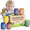 Honeysticks Non Toxic Finger Paint (6 Bright Colours), Washable from Skin, Safe Finger Painting for Toddlers, Kids Ages 1-3, 
