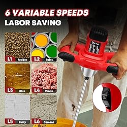 SILVEL Cement Mixer, 2300W Handheld Electric