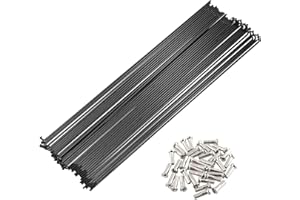 WINOMO 36Pcs 14G J Bend Bicycle Mountain Bike Steel Spokes Bike Spokes and 260mm